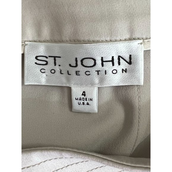 St. John Collection S 4 Skirt Light Tan Soft Fabric Beautiful Fabric/Stitch - Picture 1 of 6